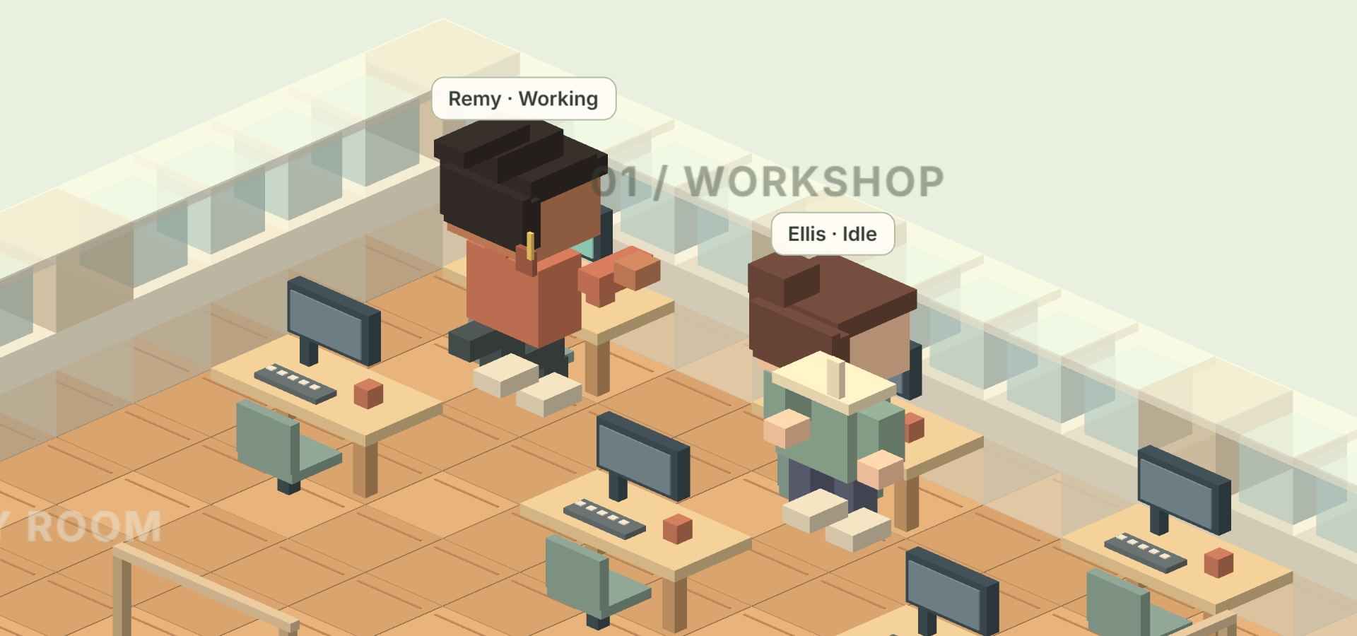 Crewlo: an open-source voxel studio for coding agents, with Telegram messaging